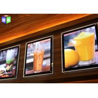 Fast Food A2 Slim LED Illuminated Menu Boards Crystal Lightbox Wall Mounted