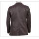 Two Buttons, Two side Pockets, Coffee / Dark Red, High quality zippers Mens Leather Suits