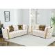 Cara Furniture Beige color Italian Velvet fabric Gold metal armrest corner sofa 3+2+1 Luxury Cheap sofa set