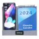 New Design 2024 Quality Customized Art Logo Pu Leather  Funny  365 Day Wireless Charger Calendar