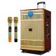 Custom Wooden Portable Trolley Speaker Audio Sound System With Microphone