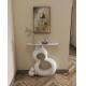 Modern Art Minimalist  Marble Entryway Table Stainless Wooden