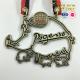 Antique Brass Bespoke Triathlon Finisher Soft Enamel Zinc Alloy Custom Medals With Lanyard
