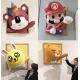 Cartoon Picture Frame Wall Decor Sculptures 3D Customized For Shop Display