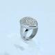 Fashion 316L Stainless Steel Casting Clay CZ Stones Ring LRX426