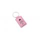 Rectangle PU Leather Key Chains Laser Logo 3mm Thick Vintage Leather Key Holder