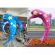 Outdoor Fiberglass Animal Statues Customized Color Cute Dolphin Statues