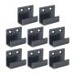 Black Powder Coated Stamping Steel Metal U Shape Door Barricade Brackets Custom