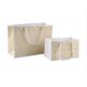 Customized Size Paper Shopping Bags With Silk Ribbon / Circle Tube Handle