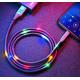 TPE Jacket Smart Phone Cable 2.4A  With Voice Control Colorful LED Lights