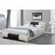 Black White Faux Leather Bed Frame Upholstered Platform 160X200Cm