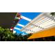 Rainproof PVC Retractable Roof Pergola Pavilion Motorized Remote Control System