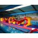 54 FT Long Giant Water Inflatable Obstacle Course With Slide Durable 0.9mm PVC