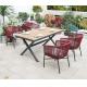 Waterproof Polyester Fabric 4 Seat Rattan Dining Table And Chairs Set Sun Resistant
