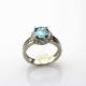 Women Jewelry 925 Silver Ring with Blue Topaz Cubic Zircon (R5)