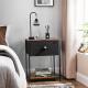 Small Nightstands with Fabric Drawer, Industrial Style Side Table for Bedroom,