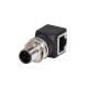 Ip67 Waterproof Industrial Ethernet M12 D Coding To RJ45 Adapter Elbow Male Connector