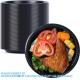 Reusable Plastic Plates, 9 Inch 150 Pack Food Grade Material BPA Free Black Dinner Plates
