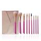 9 Pieces Glitter Pink Pretty Pink Makeup Brush Collection Skin Like Finish