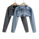 Factory Customized Summer Crop Tope Sporty Full-Length Sleeve Denim Jacket