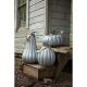 GALVANIZED PUMPKIN WITH RUSTIC DETAIL-13 1/2D X 18T