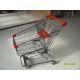 80L Supermarket Push Cart With Baby Seat / Steel Shopping Cart 875x526x976mm