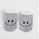 Smile Face Newborn Baby Socks / Bulk Baby Socks Gray Color Anti Bacterial