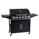 6 Burner Gas Grill with Cabinets and Stainless Steel Barbeque Parking Size 91*69*48cm