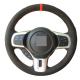 Accessories Wrap Hand Sewing Black Suede Steering Wheel Cover for Mitsubishi Lancer 10 EVO Evolution