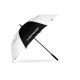 Double Canopy Black And White Golf Umbrella Plastic Handle 4.0mm Ribs / Shaft