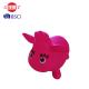Blast Proof Bouncy Animal Hopper Pink Cow Appearance Environmentally Friendly