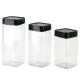 Transparent Round Plastic Canisters 520ml Pet Resin Square Food Storage Canister