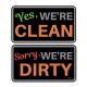 Eco Freiendly Reversible Clean And Dirty Dishwasher Magnet Sign