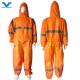 CE Certified Medical Nonwoven Type 5 6 Disposable Coverall Suit with Reflective Tape