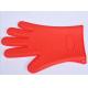 Red Silicone Kitchen Glove Non - Slip Adiabatic For Grill , Protect Hand