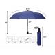 Ultra Compact Auto Open Close Golf Umbrella 3 Section Metal Frame Black Handle