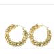 Anniversary 18K Gold Huggie Pendant Earrings Stainless Steel Earrings