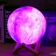 3D LED Smart Moon Lamp Multiple Colors Changeable With Wooden Base
