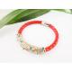 LB0033 Red  Crystal Leather Warp Bracelets , Elegant Designs and Excellent Finishing