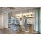 Transparent Glass Tempered Movable Partition Walls / Folding Glass Divider