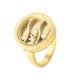 18K Gold Plated  Ring Stainless Steel, Diamond Customized Engraved Couple Ring