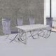 White Smooth 78''X39''X30'' Luxury Marble Dining Table 4 6 Seater For Kitchen