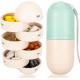 Cute Pill Organizer 7 Day, Weekly Pill Cases Box Waterproof MoistureProof,Travel Weekly Pill Box Case Portable Design to Hold Vi