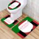 Santa Christmas Toilet Seat Cushion Polyester 3 Piece Bath Rug Set