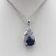 925 Silver Jewelry Drop Sapphire Cubic Zircon Drop Pendant (PSJ0417)
