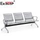 Comfortable Three Seater Airport Chair , Powder Coated Steel Reception Waiting Chair
