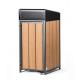 H1200MM 120L Large Outdoor Wooden Trash Can