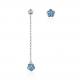 2.3in 3.7g Tassel Drop Earrings Unisex Alloy Drop Diamond Flower Earrings
