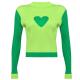 Custom O Neck Girl Long Sleeve Sweater Viscose Two Pieces Top With Heart