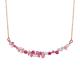 3.2 Grams 45cm Chain Floral Cluster Necklace 18K Red Ruby Pendant